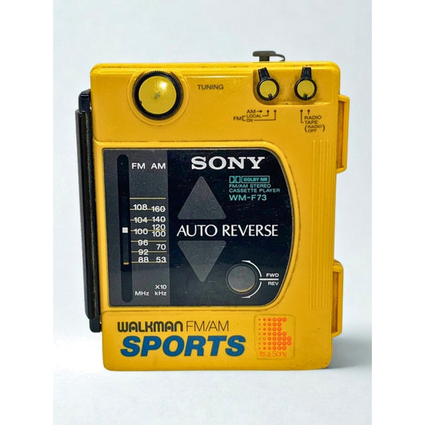 Sony WM-F73 1986 Sports Walkman Yellow Cassette Player FM/AM Tested