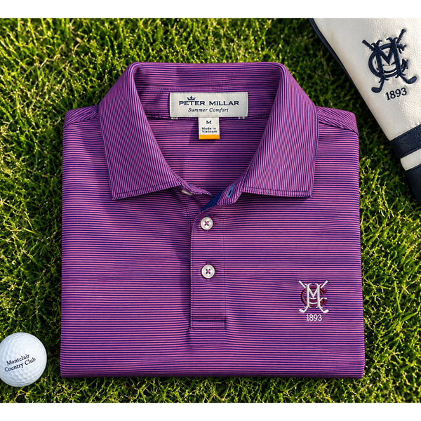 Peter Millar Summer Comfort Montclair Country Club Polo Men's M Stripe NWOT