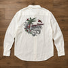 Tommy Bahama Mens XLT 100% Linen Embroidered Back Button Down Shirt White NWOT