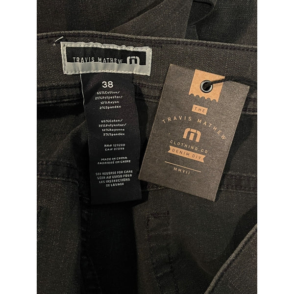 Travis Mathew Legacy Featherweight Stretch Jeans Vintage Charcoal Mens 38x34 NWT