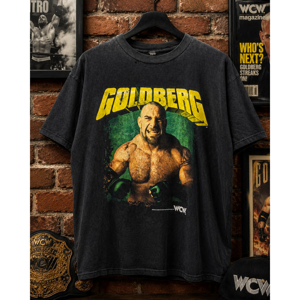 Bill Goldberg WCW The Streak Wrestling Shirt 90s Black Tee Size L Rare Vintage