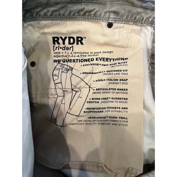 Kuhl Rydr Pants Mens 36x32 Sunfaded Gray Patina Dye Canvas Gorpcore Outdoor Work