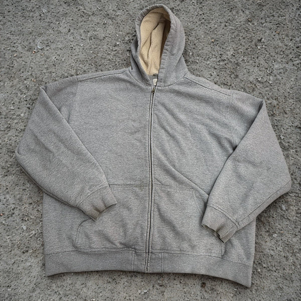 L.L.Bean Katahdin Iron Works Sherpa Lined Full Zip Hoodie Men's Large Gray