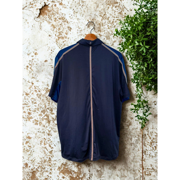 Nike Tiger Woods TW Perforated Panel Polo Blue Gray 585783 Men’s Sz M Golf EUC