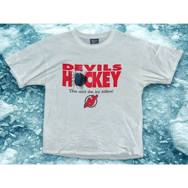New Jersey Devils Lee Sport Nutmeg This Ain't The Ice Follies Shirt 2XL Vintage