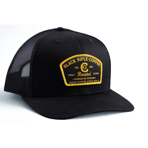 Black Rifle Coffee Company Roasted Trucker Snapback Hat Black BRCC Patch NWOT