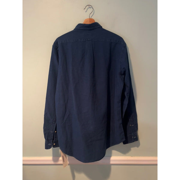 Polo Ralph Lauren Indigo Oxford Shirt Mens L Blue Button Down Cotton Casual