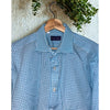 Ralph Lauren Purple Label Dress Shirt Blue Check Cotton Italy Men's Size 18 EUC