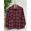 Pendleton Board Shirt Jacket Men's L Red Plaid Virgin Wool USA Loop Camp Collar
