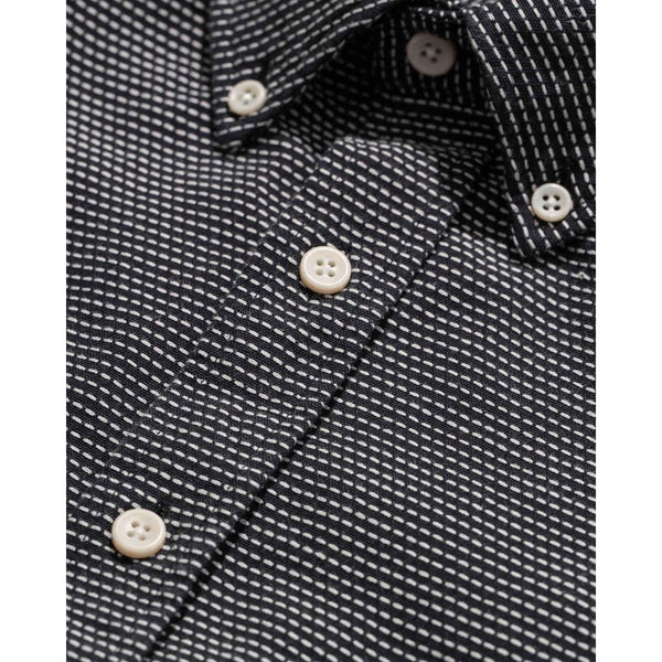 Taylor Stitch The Jack Reverse Jacquard Button Down Shirt Men's 42 L Navy EUC