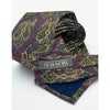 Coach Silk Tie Purple Gold Paisley Floral Italy Classic Luxury Necktie