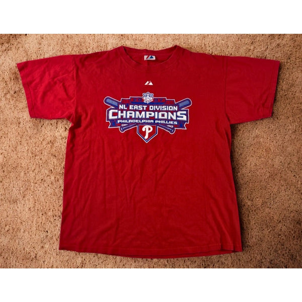 Philadelphia Phillies MLB 2007 NL East Champions Majestic T-Shirt Sz. XL Red