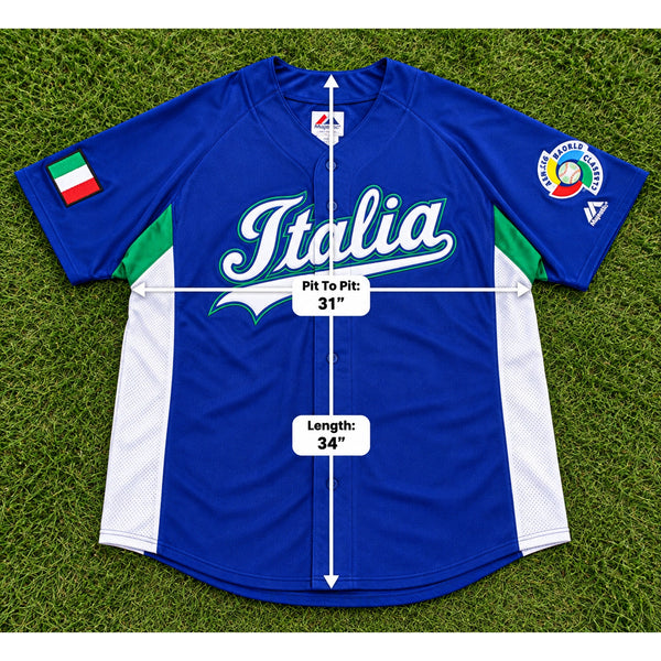 Italy Italia 2006 World Baseball Classic Majestic Jersey 2XL USA Made Vintage
