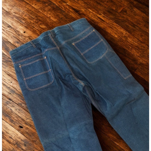 Blue Bell Carpenter Jeans 1940s Raw Denim Sanforized NOS 44x30 VTG Wrangler