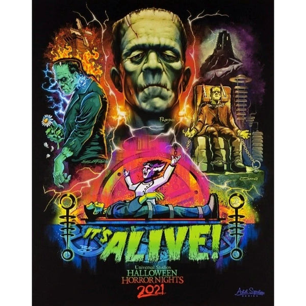 Universal Horror Nights 2021 Frankenstein Artist Series Shirt 3XL Halloween