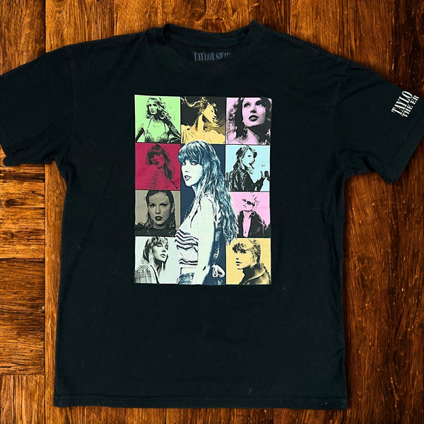 Taylor Swift The Eras Tour T-Shirt Black Size L Official Tour Merch EUC
