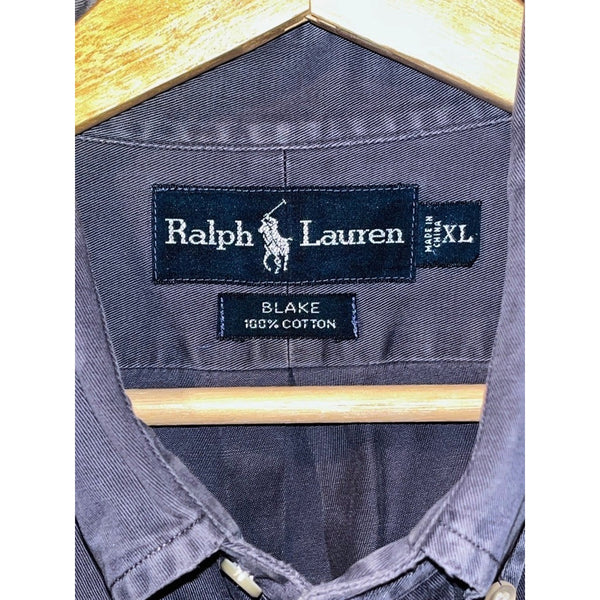 Polo Ralph Lauren Blake Shirt XL Button Down Gray Sun Faded Heavy Cotton Vintage