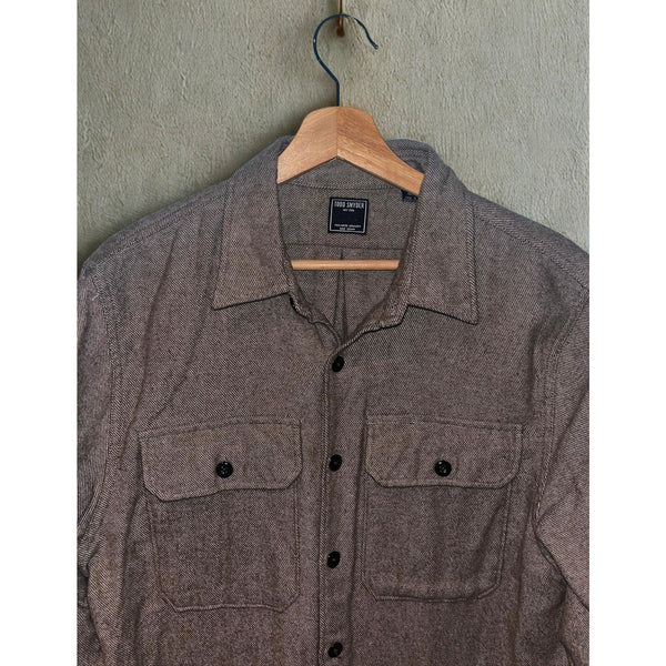 Todd Snyder Alaskan Chamois Shirt Mens M Brown Flannel Overshirt Shacket Cotton