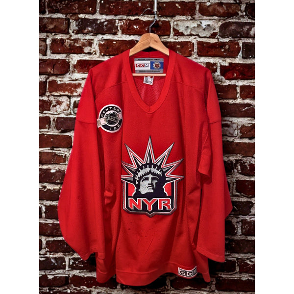 New York Rangers Lady Liberty CCM Practice Jersey Red XL Vintage Made Canada