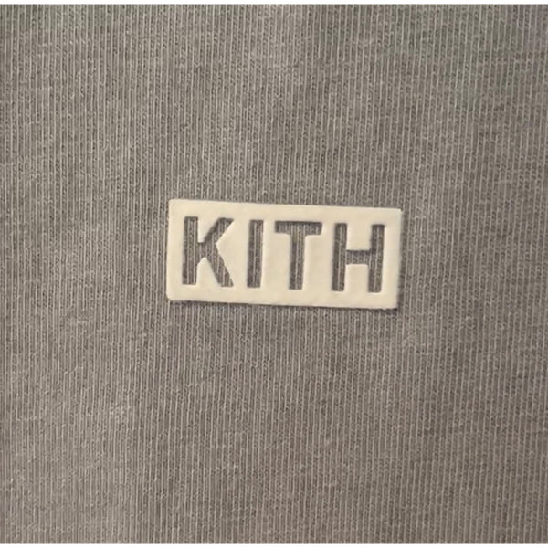 Kith Vintage Sunfaded Washed Gray Logo Crewneck T-Shirt Small Cotton Cut Hem USA