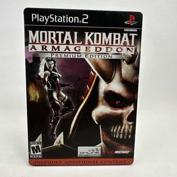 Mortal Kombat Armageddon Premium Edition PS2 Shao Kahn Steelbook CIB Reg Card