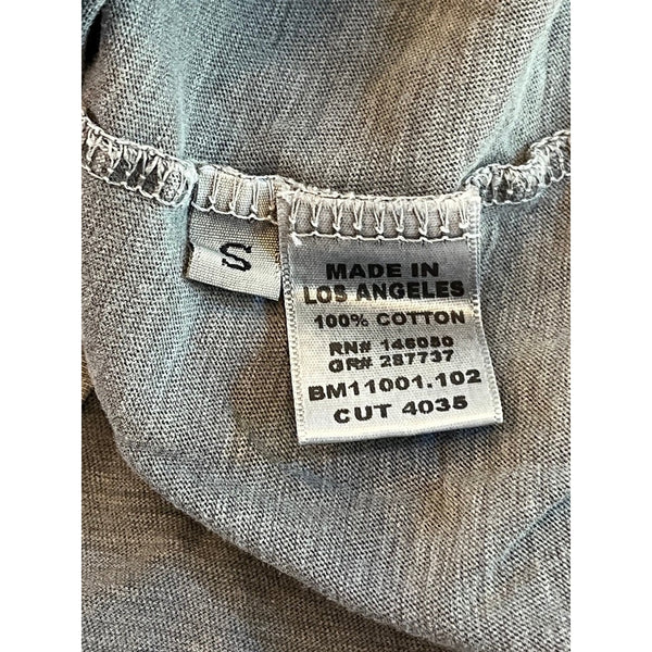 Buck Mason Curved Hem Slub Cotton T Shirt Sz. Small Gray Made in USA BM11001.102