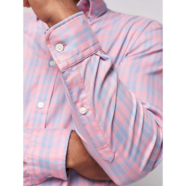 Faherty Movement Shirt 2XL Supima Stretch Summer Rose Plaid Button Up EUC