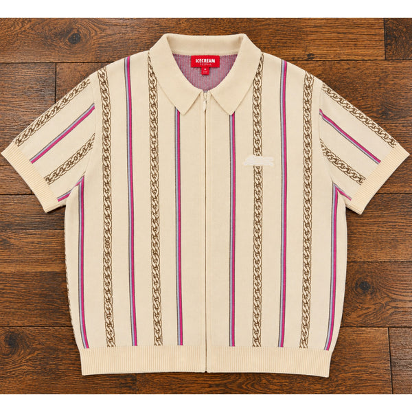 Ice Cream BBC Chain SS Polo Sweater Men's M NWT Jacquard Knit Running Dog $185