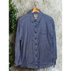 L.L. Bean Blue Houndstooth Check Flannel Button Down Shirt Pocket Sz. L