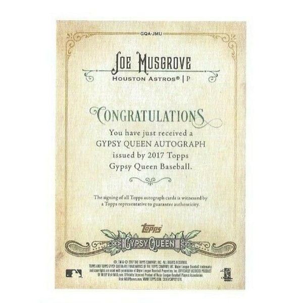 Joe Musgrove 2017 Topps Gypsy Queen Auto Rookie Houston Astros No Hitter MLB