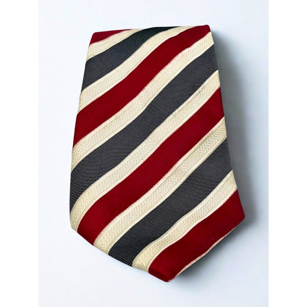 Donald J. Trump Signature Silk Striped Crest Tie Handmade