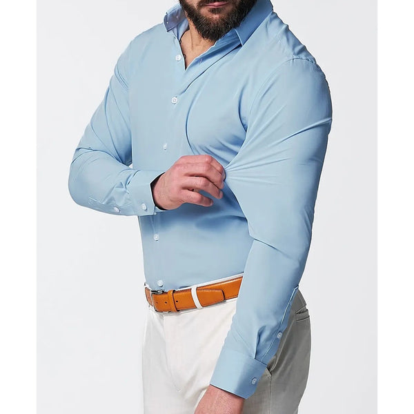 State & Liberty The Bellamy Blue Athletic Fit Dress Shirt Sz. Large NWOT Stretch