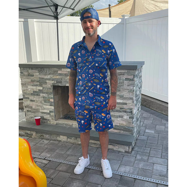 New York Mets The 7 Line T7L “Party Time” Button Up Shirt 2XL NWOT MLB Rare