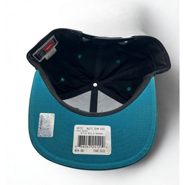San Jose Sharks Reebok Snapback Hat NHL Vintage Teal Black OSFM New Retro Cap
