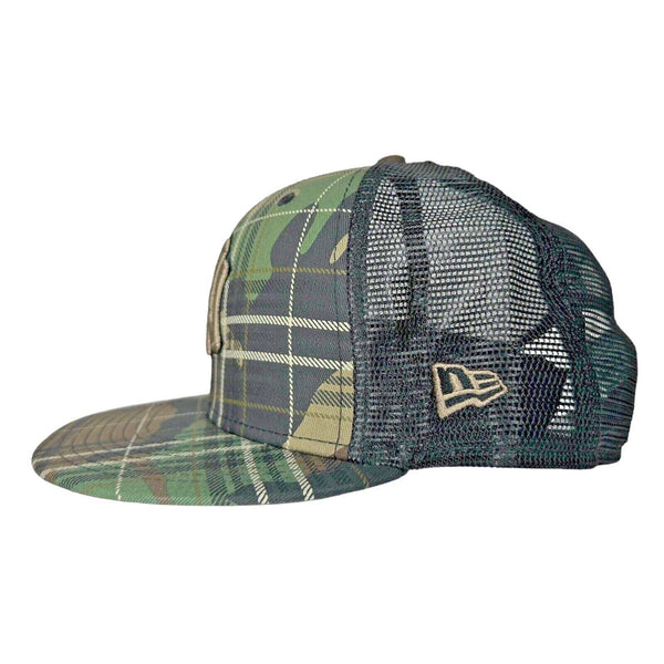 New York Yankees New Era MLB Woodland Plaid Camo Trucker 9FIFTY Snapback Hat