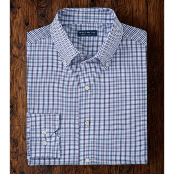Peter Millar Crown Crafted Fitch Poplin Shirt L Performance Plaid NWOT $200