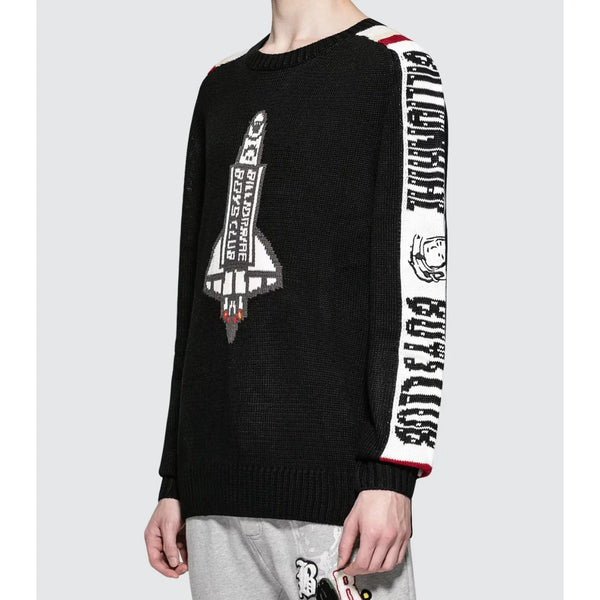 Billionaire Boys Club Space Shuttle Knit Sweater 3XL Black Wool Blend Rare BBC