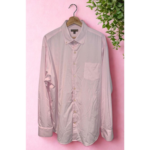 Peter Millar Summer Comfort Bernie Shirt XL Pink Stretch Button Down Performance