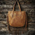 Steve Madden Shay Fax Leather Fringe Trim Large Tan Bucket Tote NWT MSRP $95
