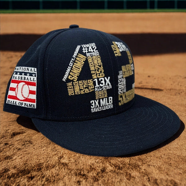 Mariano Rivera New York Yankees HOF 42 Stats Hat New Era Sz 8 Fitted 59Fifty