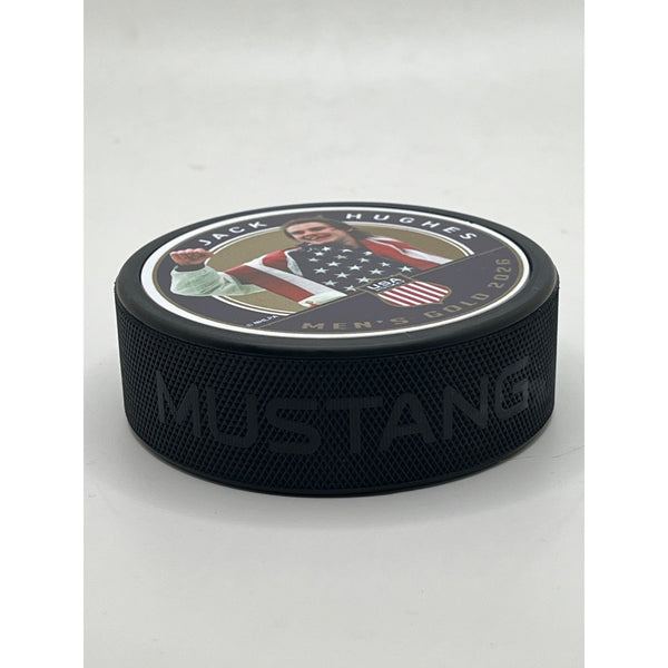 USA Hockey Jack Hughes #86 2026 Olympic Gold Medal Mustang Puck New