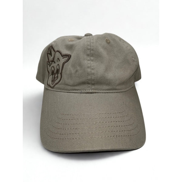 Piggly Wiggly Khaki Head Tail Adjustable Hat Embroidered Grocery Store Cap EUC
