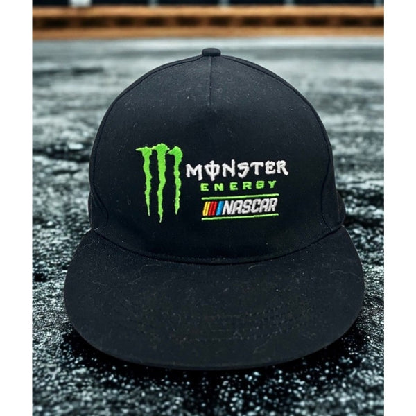 Monster Energy NASCAR Snapback Hat Black Green Logo Cap NWOT Adjustable