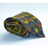 Ermenegildo Zegna 100% Silk Tie Floral Diamond Pattern Made in Italy