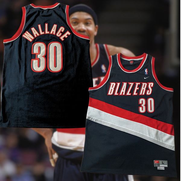 Rasheed Wallace Portland Trail Blazers #30 NBA Nike Jersey Sz. L +2 Vtg Sewn