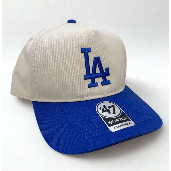Los Angeles Dodgers 47 Brand Hitch Two Tone Natural Blue Snapback Hat OSFA NWT