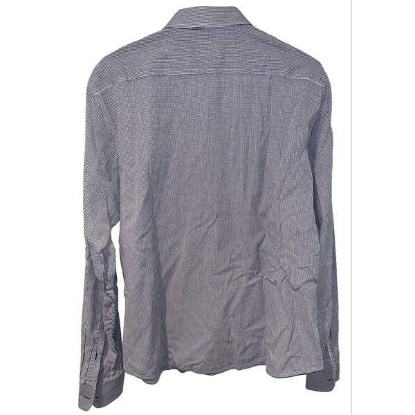 UNTUCKit Shirt Men's Size L Blue Check Long Sleeve Button Up PP Spring 2 2017