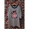 Chicago Cubs Cooperstown Collection Majestic T-Shirt XL Gray Logo Ringer NWT