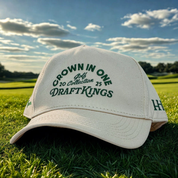 Huega House DraftKings Crown In One Golf Snapback Hat Beige Streetwear OSFA