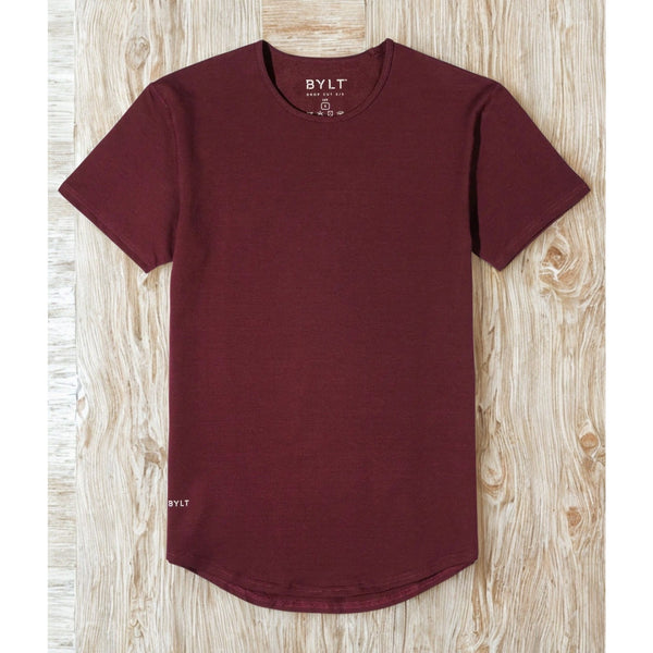 BYLT Premium Basics Drop-Cut BYLT Signature Shirt Medium Maroon NWT